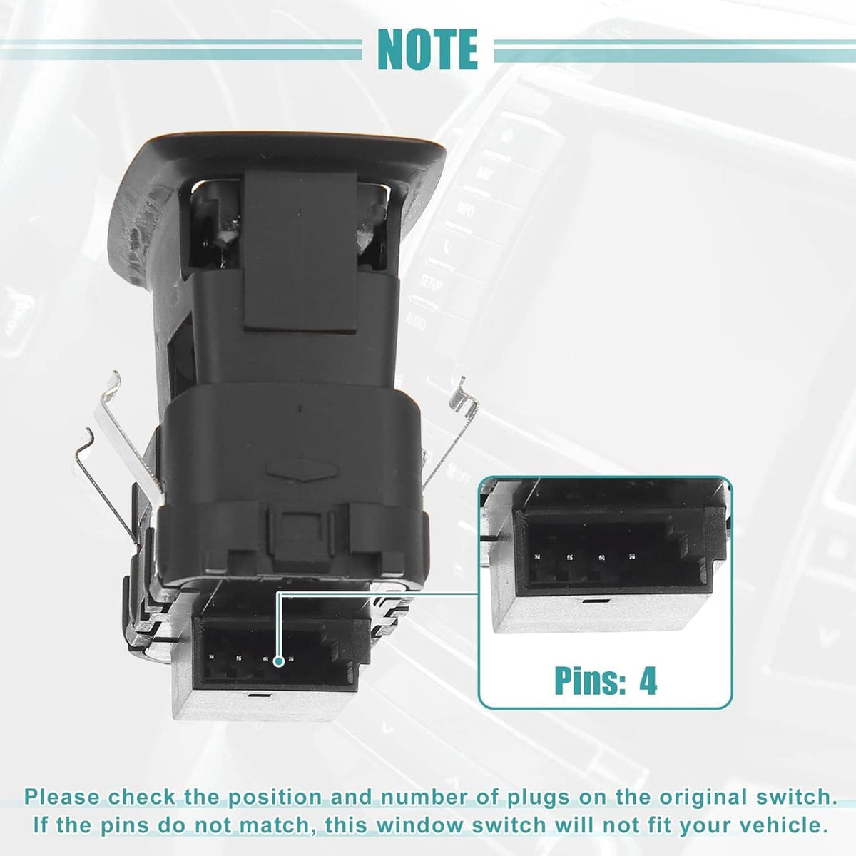 Solid Spare Power Window Switch for 2011-2018 Porsche Cayenne Passenger Side 7PP959855BDML