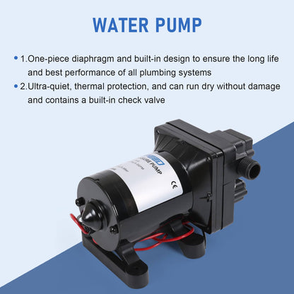 Solidspare 3.0 GPM 12V 55 PSI Water Pump For Camper RV Shower Sprayer 4008-101-A65