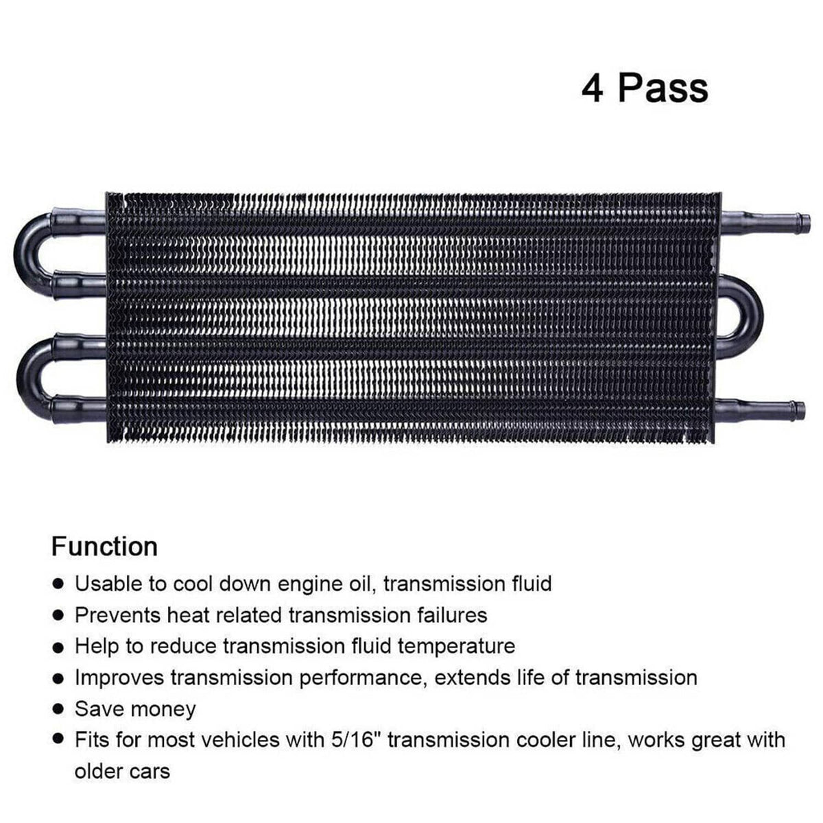 Solidspare 4 Row Remote Transmission Oil Cooler Auto-Manual Radiator Converter Universal