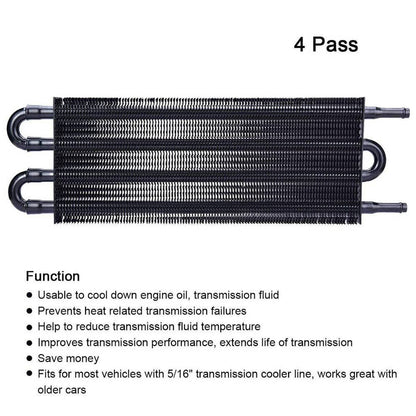 Solidspare 4 Row Remote Transmission Oil Cooler Auto-Manual Radiator Converter Universal