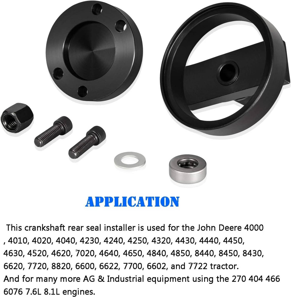 Solid Spare Engine Crankshaft Rear Seal Installer For John Deere JDG478 JDG477 JDG476 ST-198