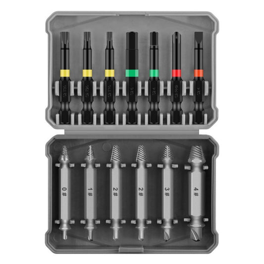 Solid Spare 13PCS High Quality Screw Extractor Set Broken Bolt Remover S2 Steel Tool Kit