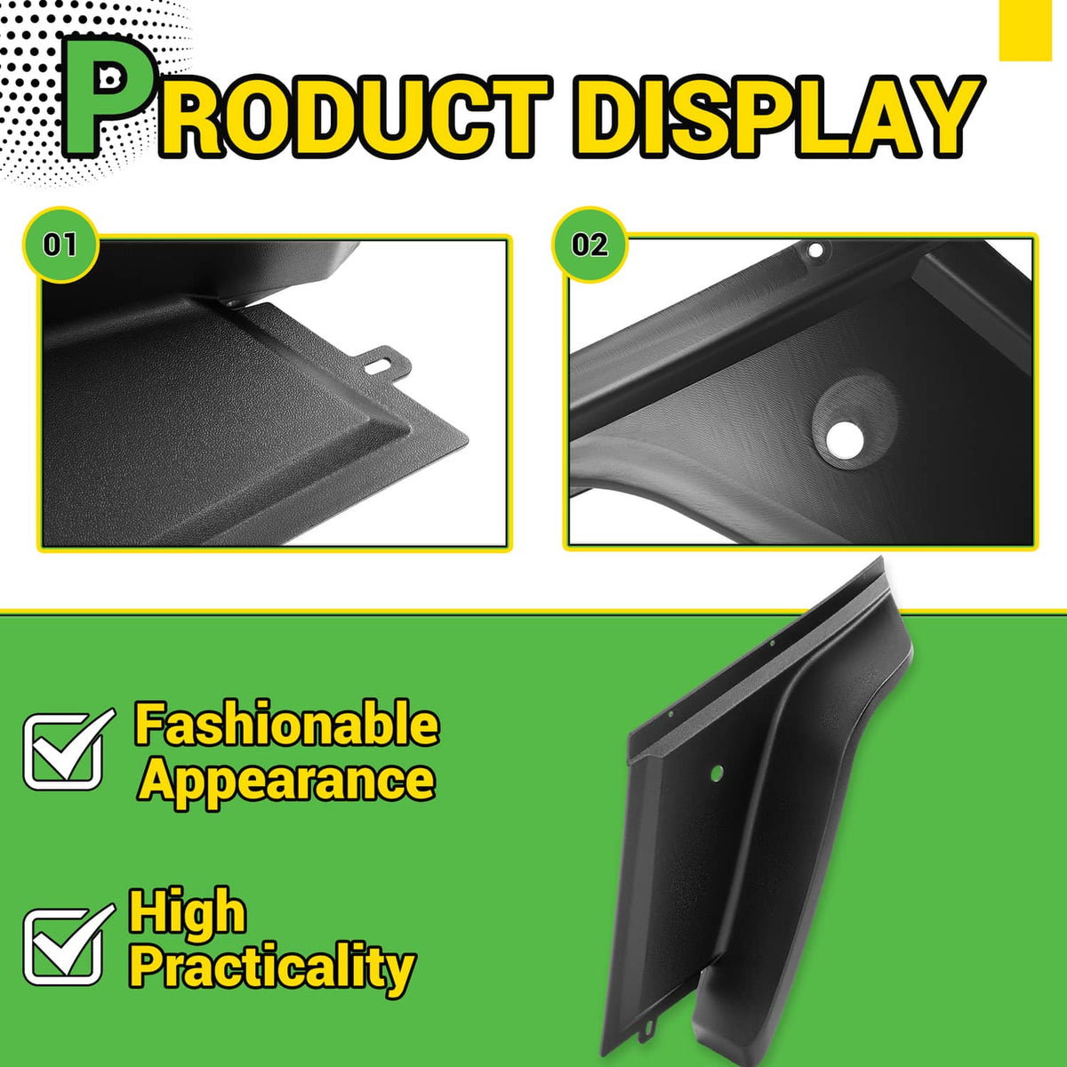 Solidspare Golf Cart Front Passenger Side Fender Flare Set For EZGO ST MPT Workhorse 99-13