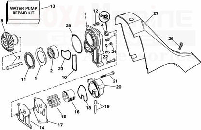 Solid Spare Boat Drive Water Pump Impeller Service Repair Kit 3854661 OMC Cobra SternDrives