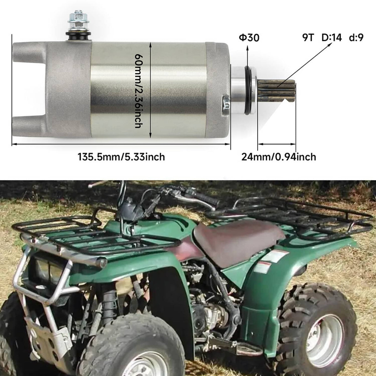 Solidspare 29U-81800-61-00 Starter For Yamaha Bear Tracker 250 / Timberwolf 250 / Moto 4