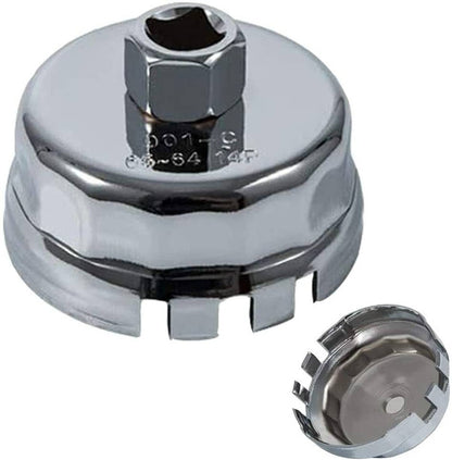 Solid Spare 64mm 14 Flute Oil Filter Wrench Cap Removal Tool for Toyota, Lexus, Scion 1.8L