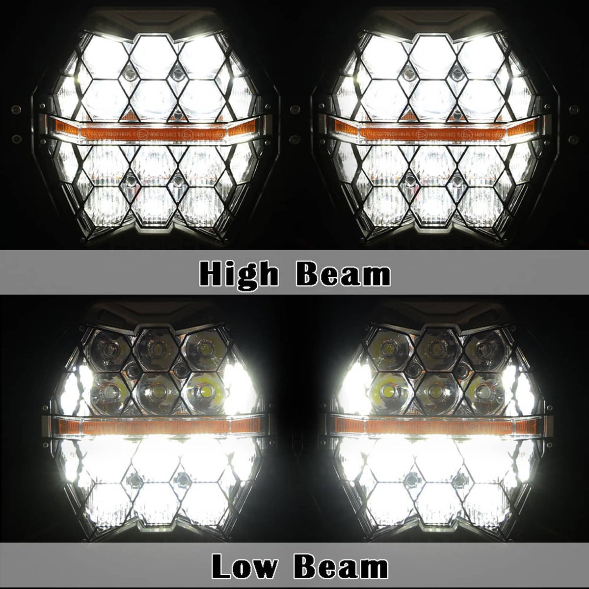 Solidspare For Road Glide 2015-2024 Dual LED Headlight Headlamp Projector High/Low Beam DRL