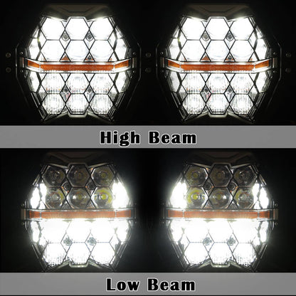 Solidspare For Road Glide 2015-2024 Dual LED Headlight Headlamp Projector High/Low Beam DRL