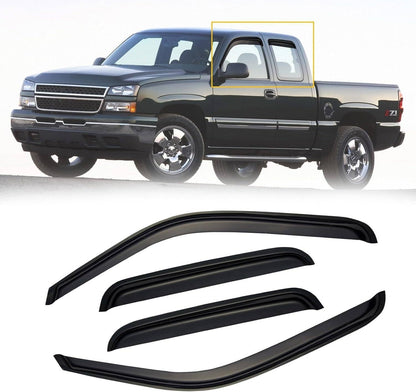 Solidspare Window Visors Rain Sun Guard for 99-06 Chevy Silverado GMC Sierra Extended Cab