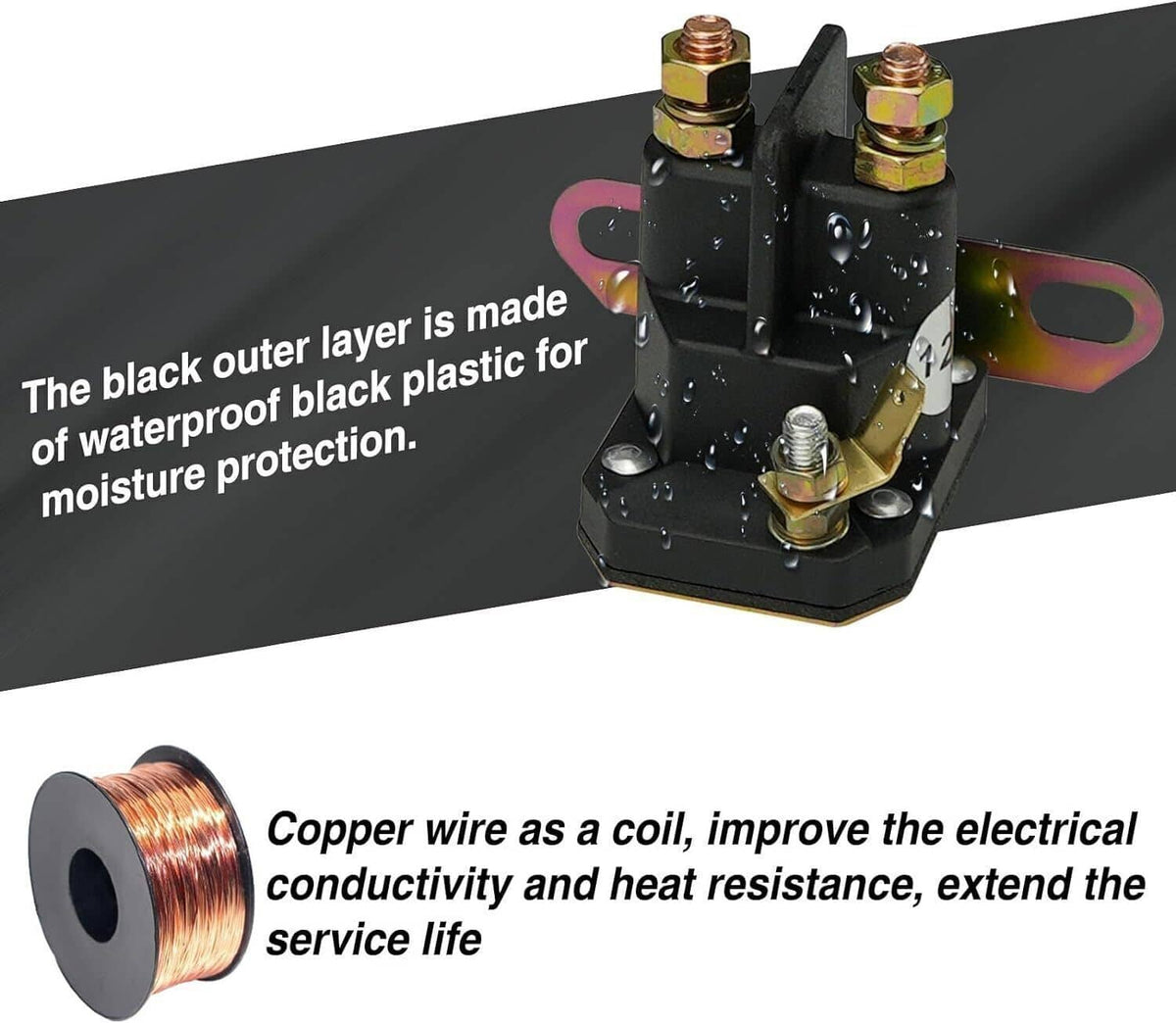 Solidspare New Lawn Mower Starter Solenoid Compatible for Trombe 030817 8321211210