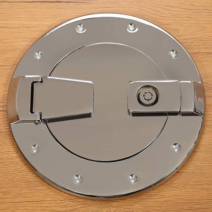 Solid Spare For Hummer H2 2003-2009 Locking Fuel Door Gas Tank Cap Cover Aluminum Chrome
