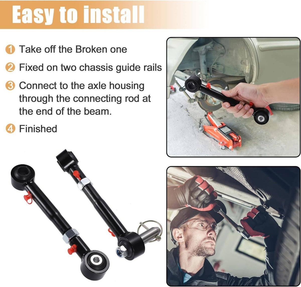 Solidspare For 1998-2006 Jeep Wrangler TJ 2.5-6" Front Sway Bar Link Quicker Disconnects