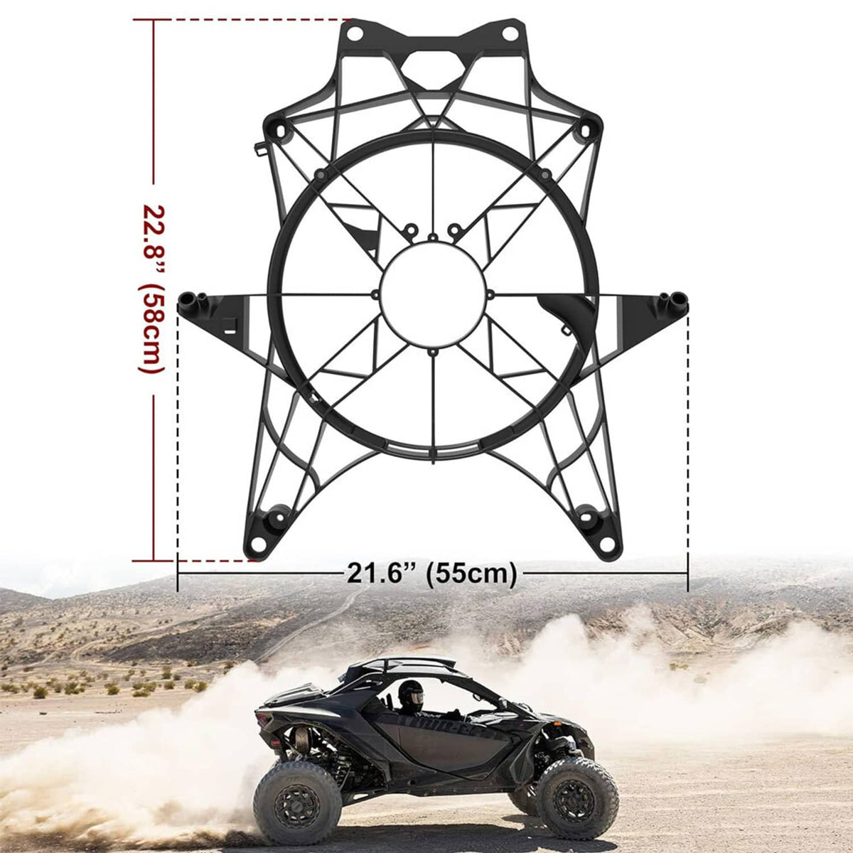 Solidspare For 17-25 Can-Am Maverick X3 709200588 Fan Cover Frame Cooling Radiator Assembly