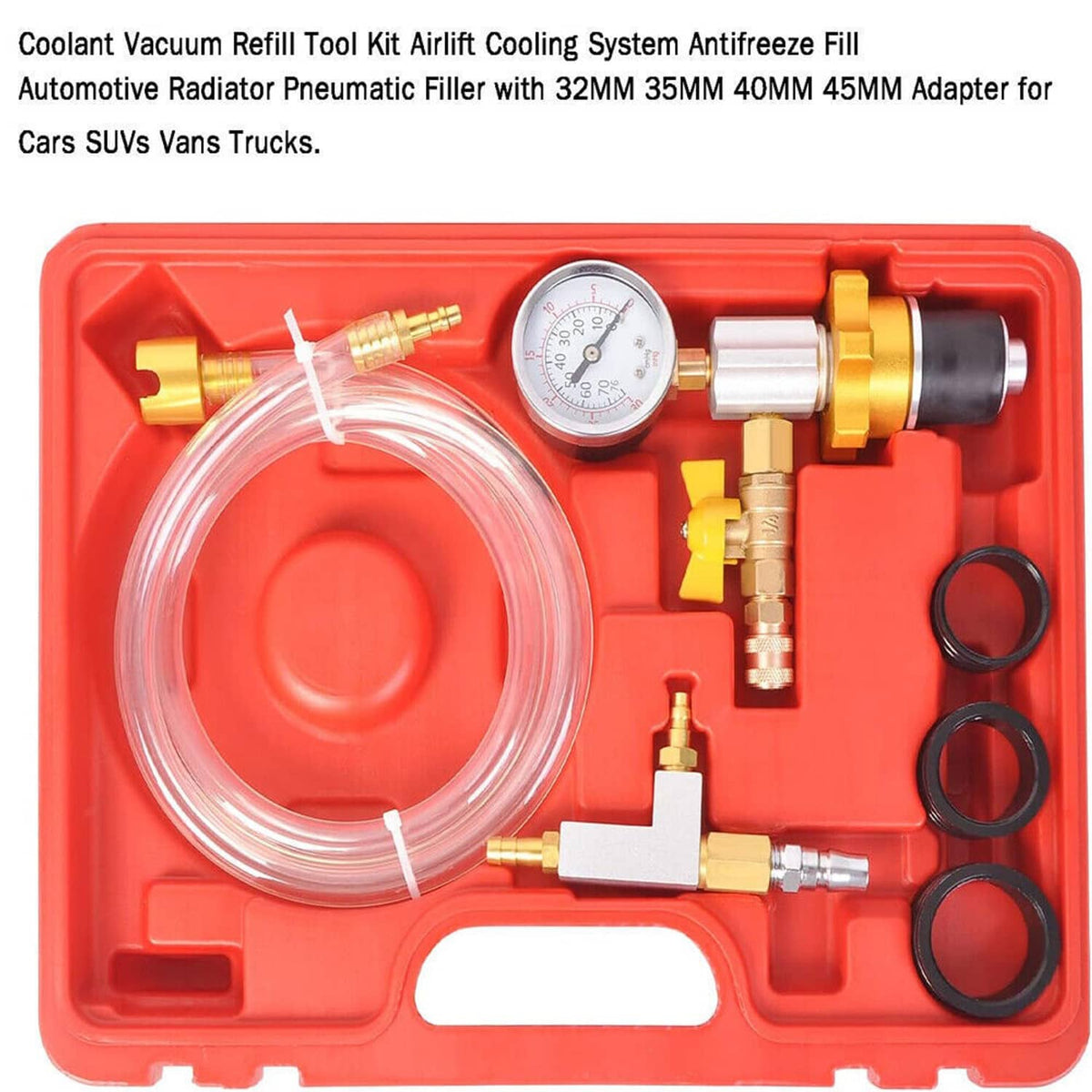 Solidspare Auto Coolant Vacuum Kit Cooling System Vacuum Radiator Kit Refill & Purging Tool