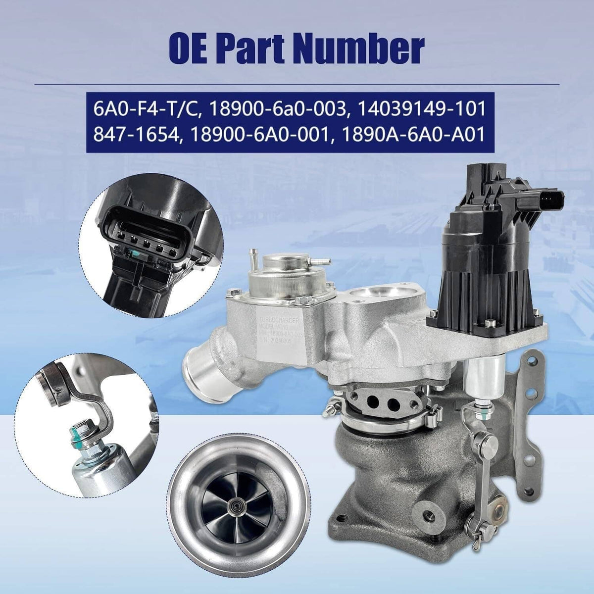Solidspare Turbocharger W/Actuator For 2018-2020 Honda Accord 1.5L 6A0-F4-T/C 181201132E