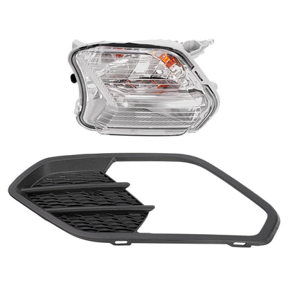 Solid Spare Left Driver Side Bumper Fog Light For Ford Escape 2017 2018 2019 w/Black Cover