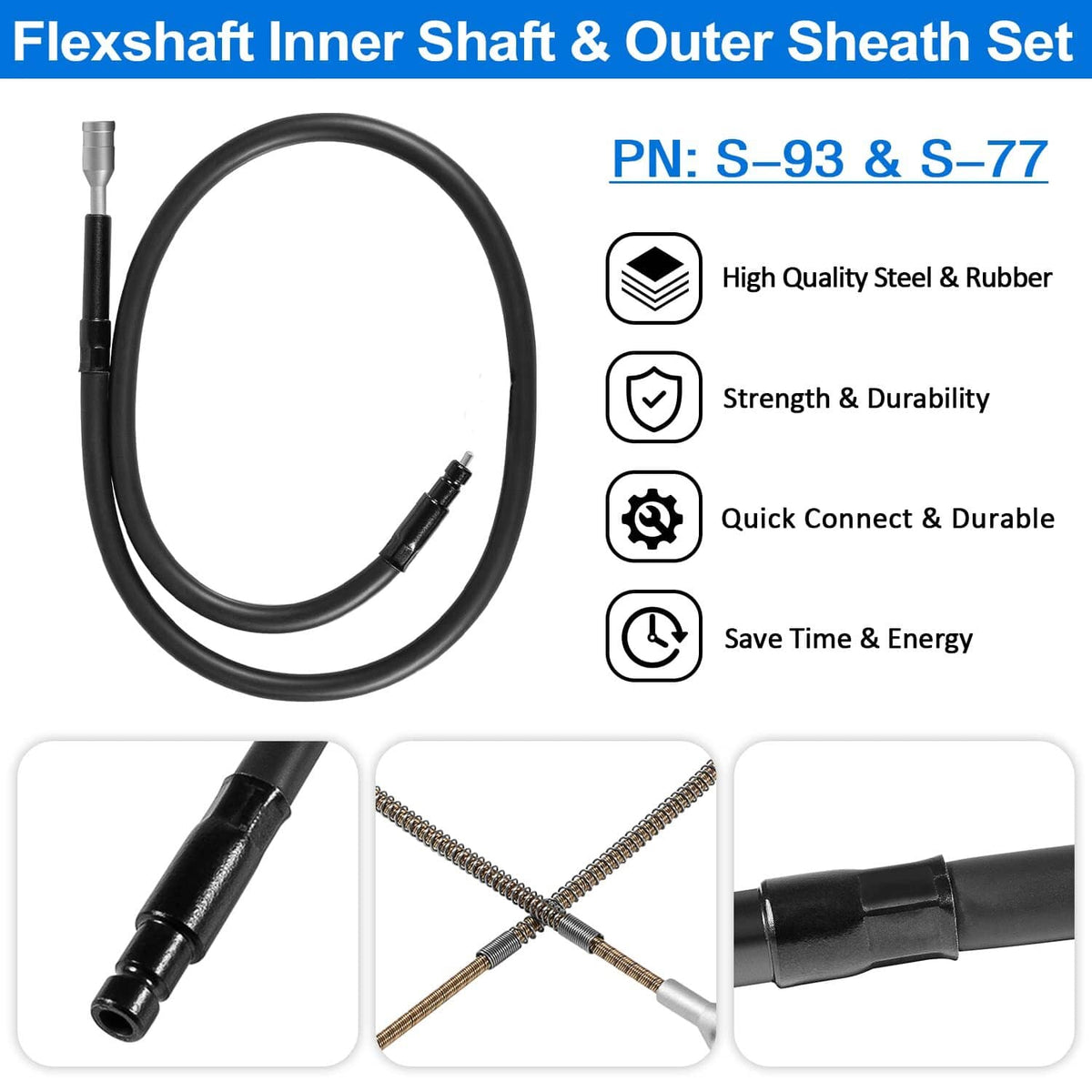 Solid Spare For Foredom Flexshaft Inner Shaft & Outer Sheath Set for CC LR S SR TX Series