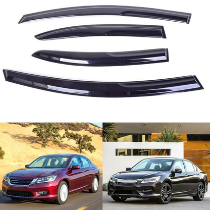 Solidspare Black Window Visor Vent Rain Guards For 2013-2017 Honda Accord Sedan 4 Door