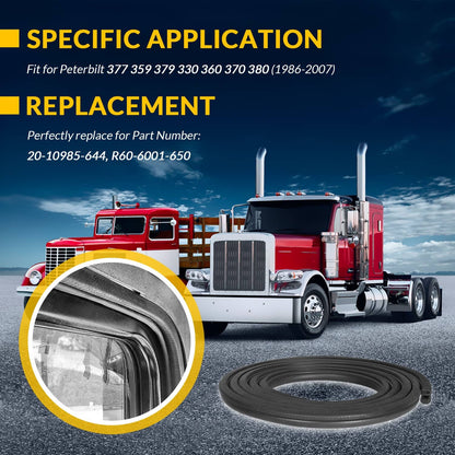 Solidspare 2 Pack R60-6001-650 Door Seal Weatherstrip 13ft for Peterbilt 377 359 370 380