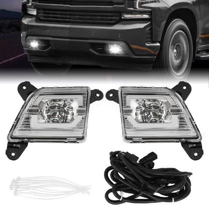 Solid Spare For 2019 2020 2021 2022 Chevy Silverado 1500 2500HD 3500HD LED Fog Lights Lamps