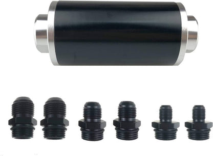 Solidspare New 30 Micron Inline Fuel/Petrol Filter & Bracket Billet Aluminum An6/An8/An10