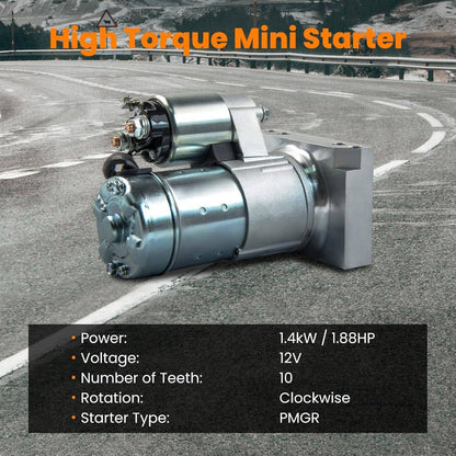 Solidspare New Starter Motor for Chevy SBC BBC GM Super Mini High Torque 1.4KW CW 10 Teeth