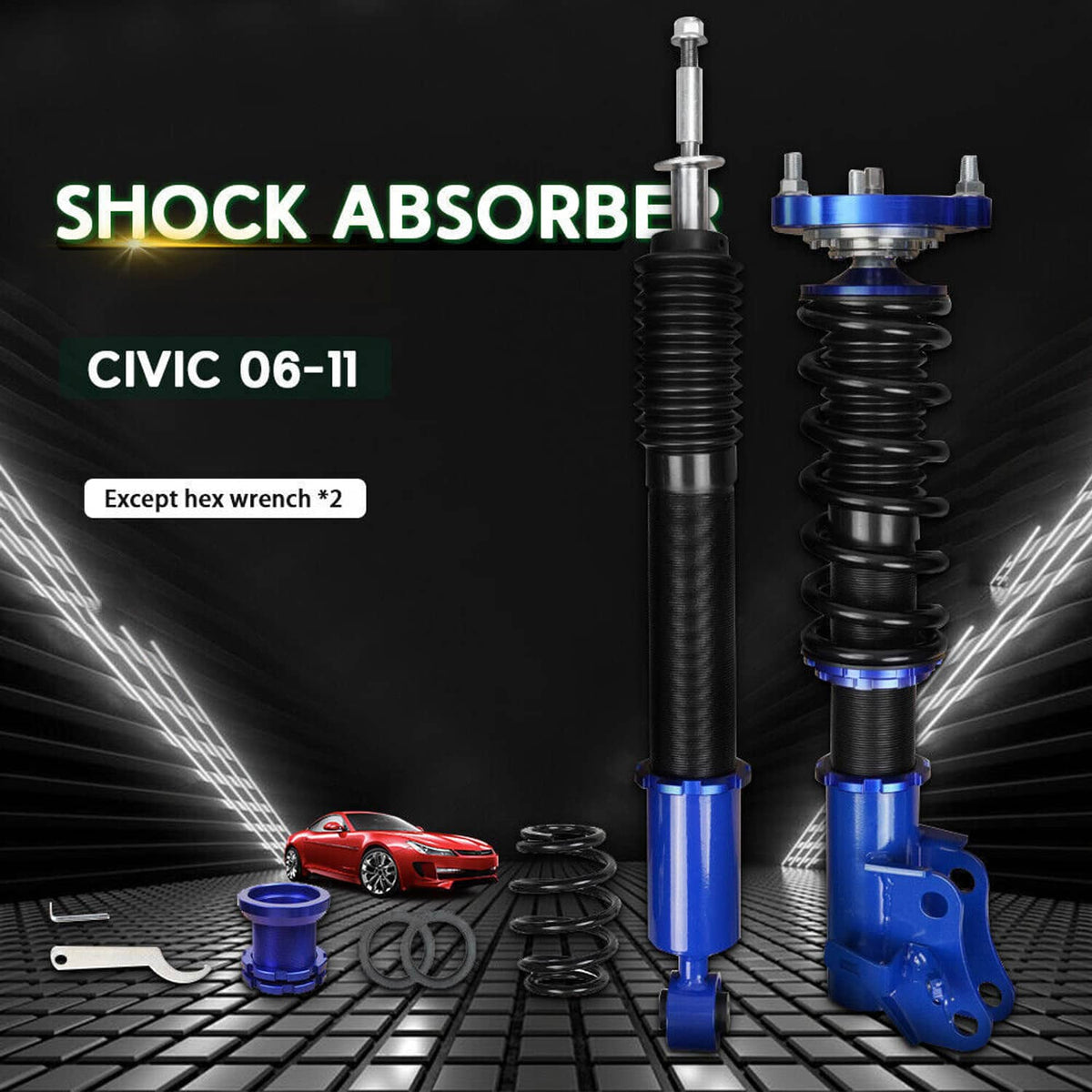 Solidspare Coilovers Suspension Kit For 2006-11 Honda Civic Adjustable Height Struts Shocks