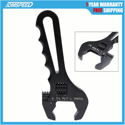 Solidspare Aluminum 3AN-16AN Adjustable Wrench Tool Spanner Black For Hose End Fitting