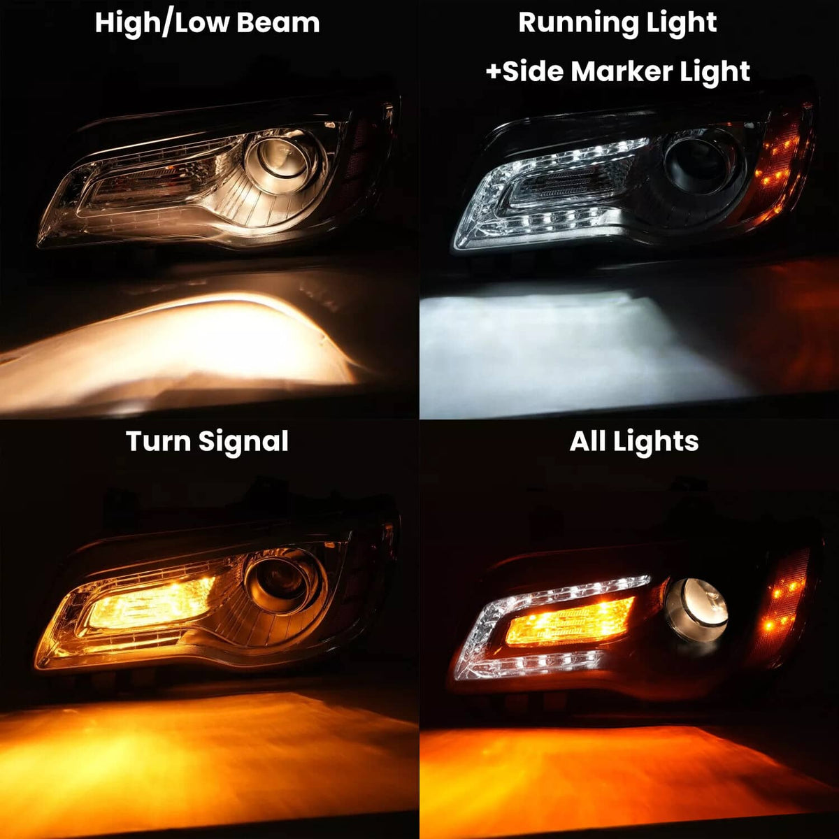 Solid Spare Passenger Projector Headlight Clear Lens For Chrysler 300 2011-2023 #68085416AF