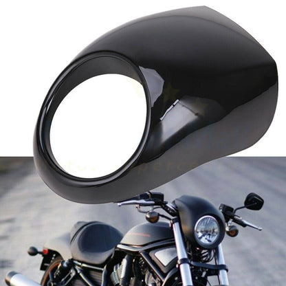 Solidspare Gloss Black Headlight Cowl Fairing Mask For Harley Sportster XL 883 1200 Dyna FX