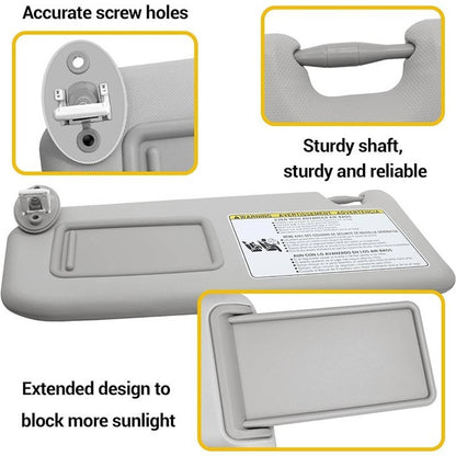 Solidspare Gray Sun Visor W/ Mirror for 2013-18 Toyota RAV4 74320-42595-B1 Left Driver Side