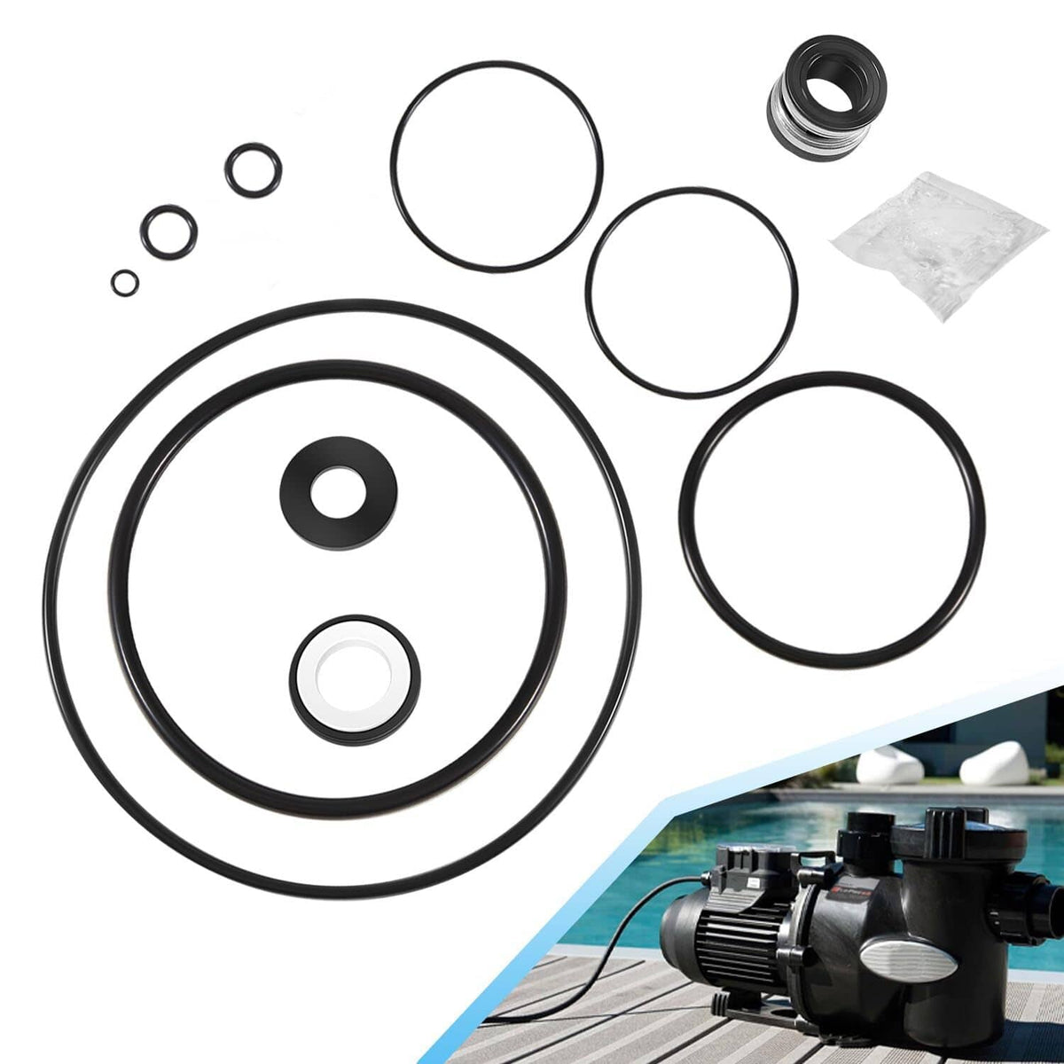 Solid Spare O-Ring Rebuild Repair Kit for Jandy Zodiac FHPF FHPM FloPro &VS FloPro Pool Pump