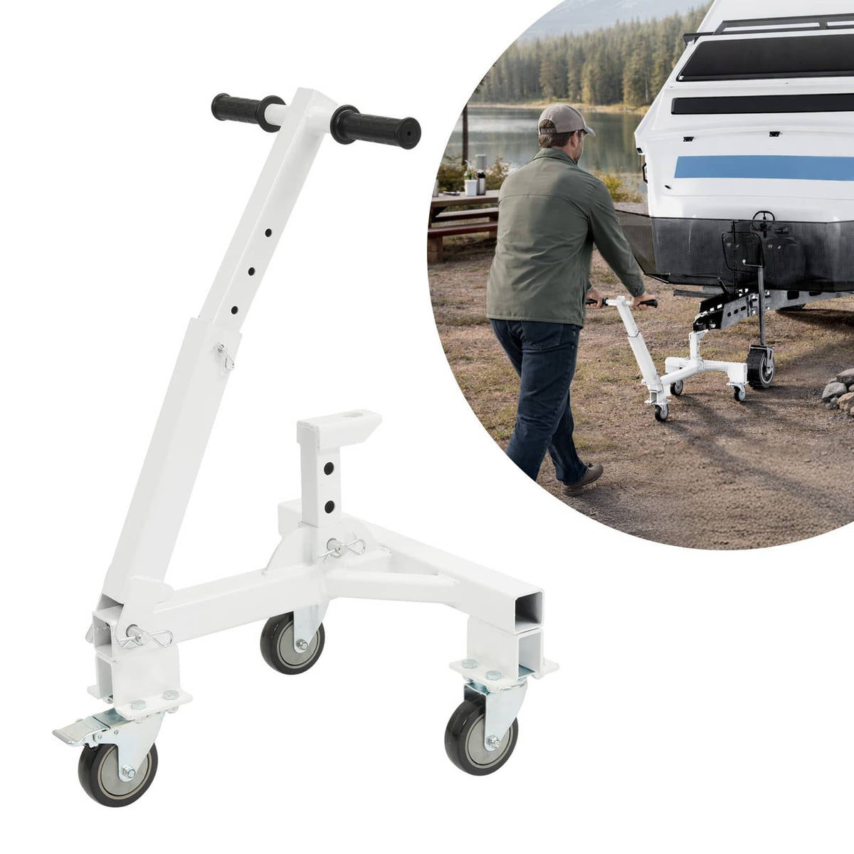 Solidspare 3-Wheel Trailer Dolly Up To 20000LBS Tongue Weight 3500 LBS For RV Boat Camper