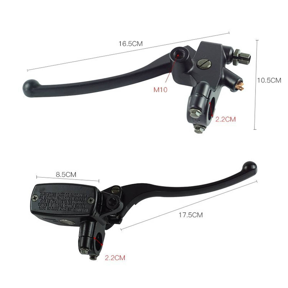 Solidspare 7/8" Motorcycle Handlebar Hydraulic Brake Master Cylinder & Clutch Lever (BLACK)