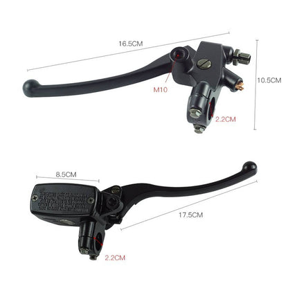 Solidspare 7/8" Motorcycle Handlebar Hydraulic Brake Master Cylinder & Clutch Lever (BLACK)