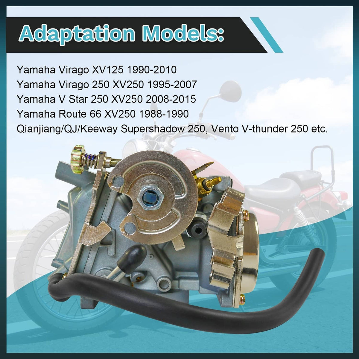 Solidspare Carburetor For Yamaha V Star 250 Virago XV 250 Route 66 XV250 1988-2015 Carb