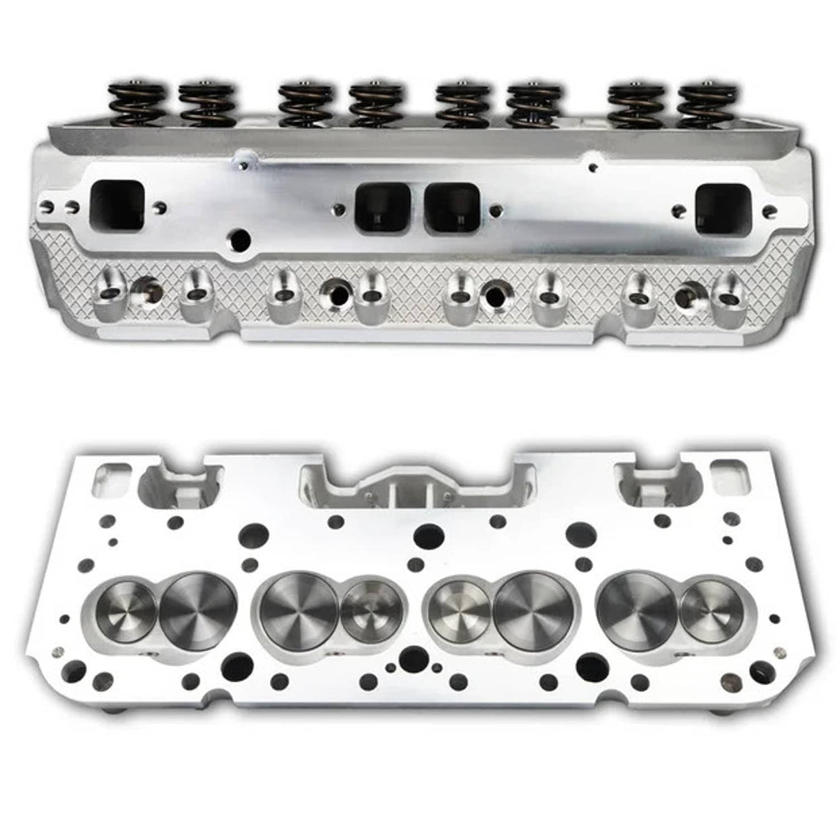 Solidspare Complete Aluminum Cylinder Head For SBC Chevy 350 190cc 64cc 2.02/1.60 Angle