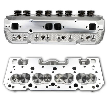 Solidspare Complete Aluminum Cylinder Head For SBC Chevy 350 190cc 64cc 2.02/1.60 Angle