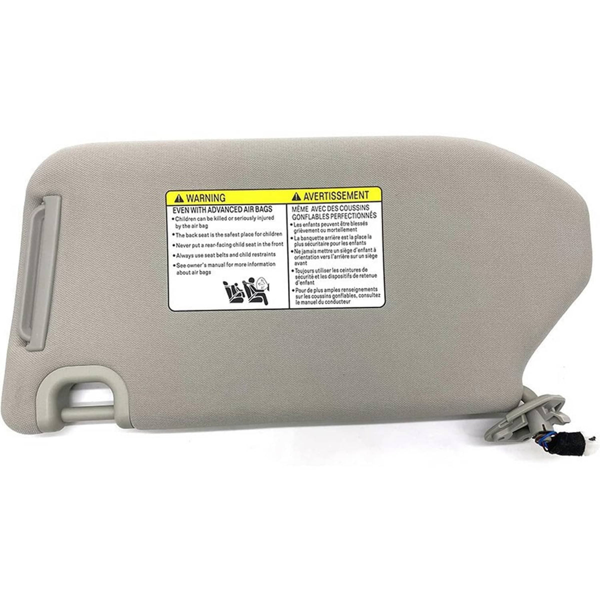 Solidspare Right Passenger Sun Visor with Lamp for 2013-2018 Nissan Pathfinder QX60 Grey