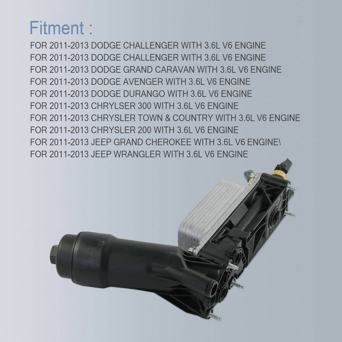 Solidspare Oil Filter Adapter Housing For 2011-13 Chrysler Dodge Jeep 3.6L V6 OE# 5184294AE