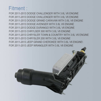 Solidspare Oil Filter Adapter Housing For 2011-13 Chrysler Dodge Jeep 3.6L V6 OE# 5184294AE