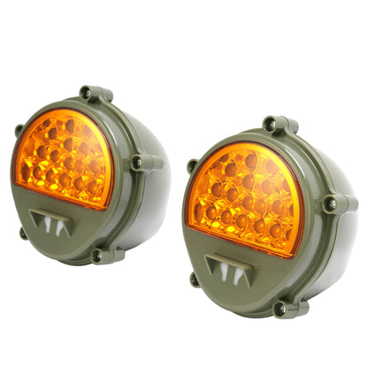 Solid Spare 2x New LED Front Turn Signal Lights Yellow Lens For Humvee M35 M998 #12422957