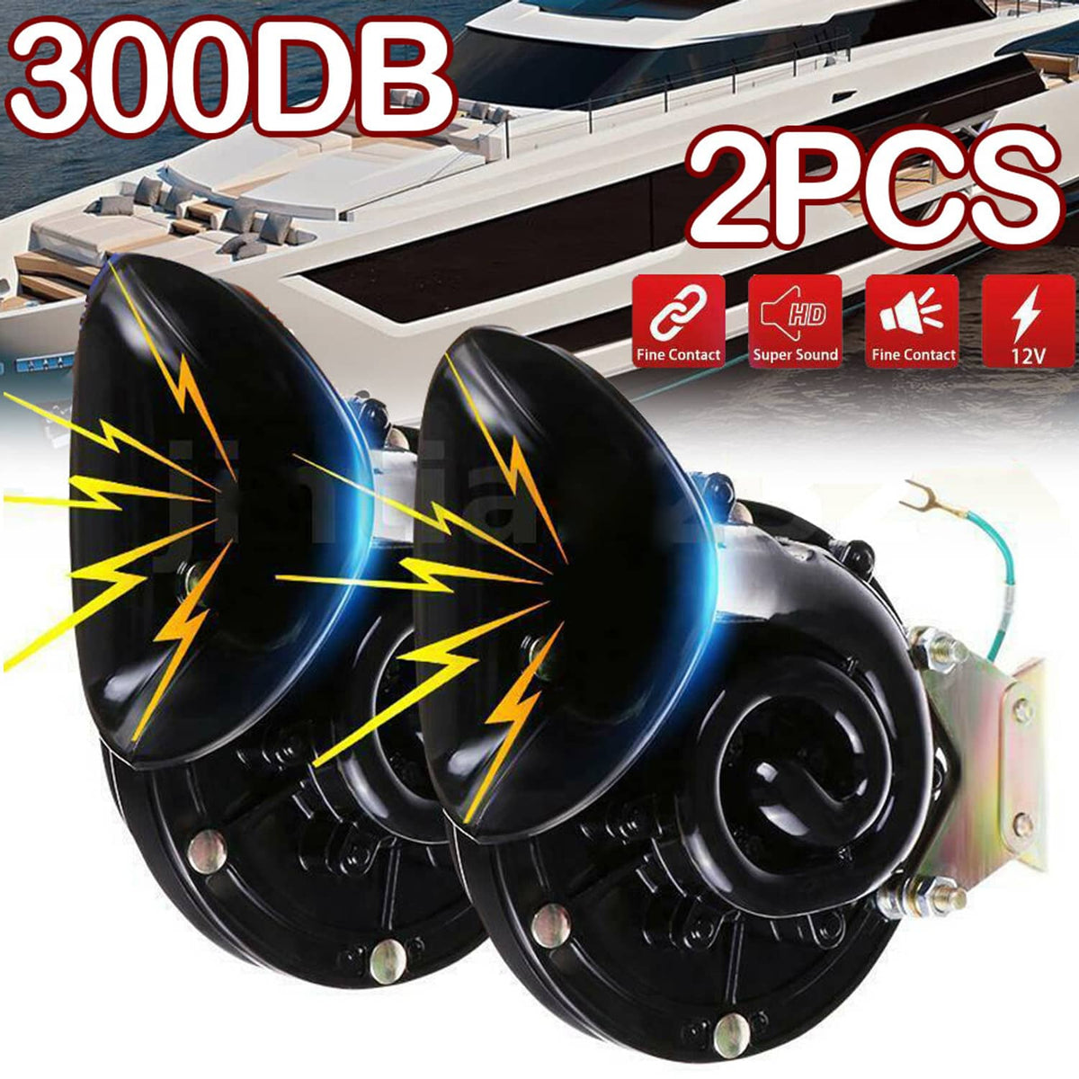 Solidspare Universal Super Loud Electric Car Snail Air Horn For Truck Boat Motorcycle Van