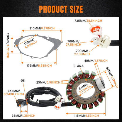 Solidspare Stator with Gasket for Yamaha Kodiak 400 YFM400FW 1993 1994 1995 1996 1997 1998