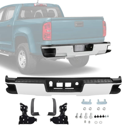 Solidspare Chrome Rear Step Bumper Assembly FIT Chevy Silverado GMC Sierra 1500 2014-2018