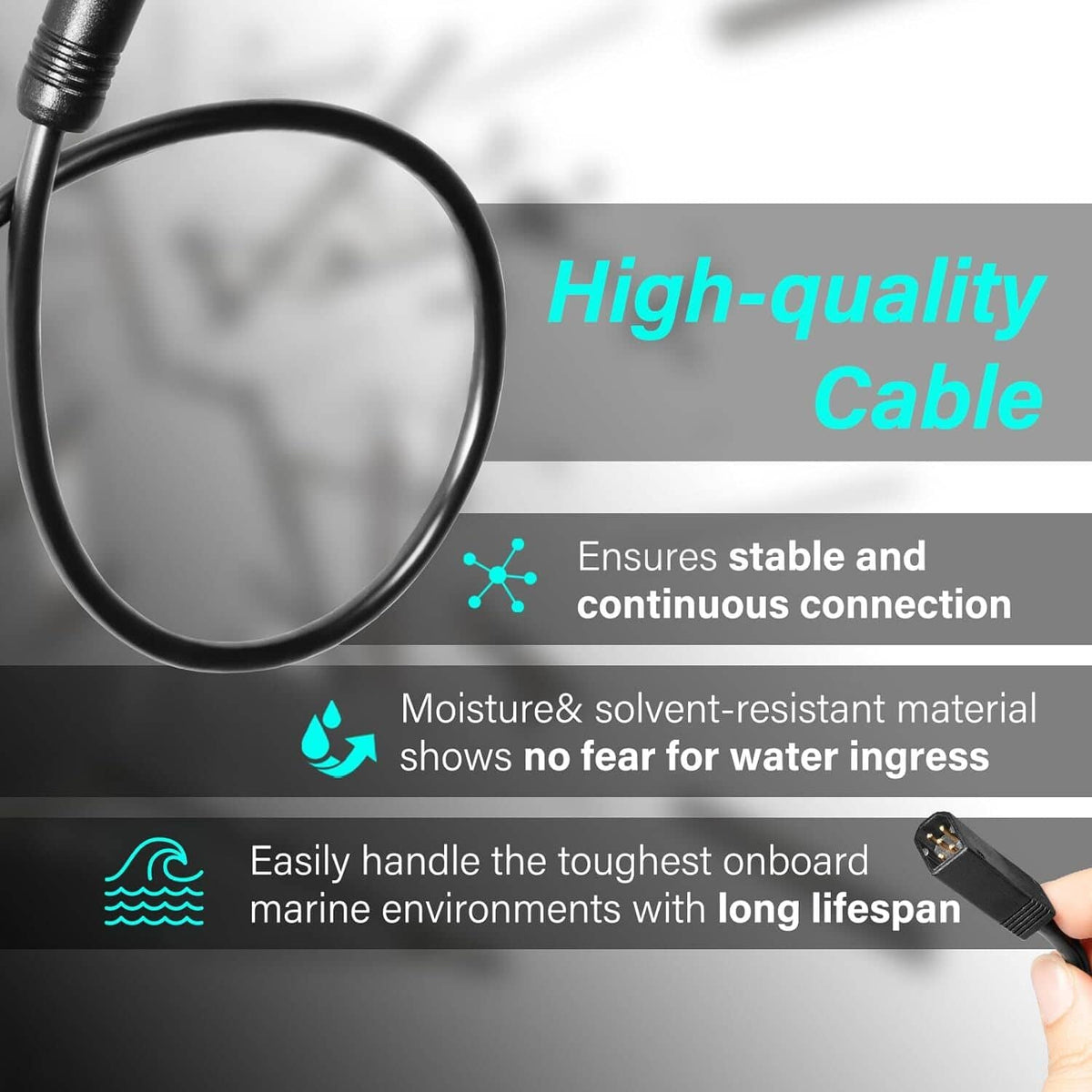 Solid Spare For Humminbird AS EC QDE Ethernet Cable Adapter 720074-12 HELIX 8pin to 5pin 12"