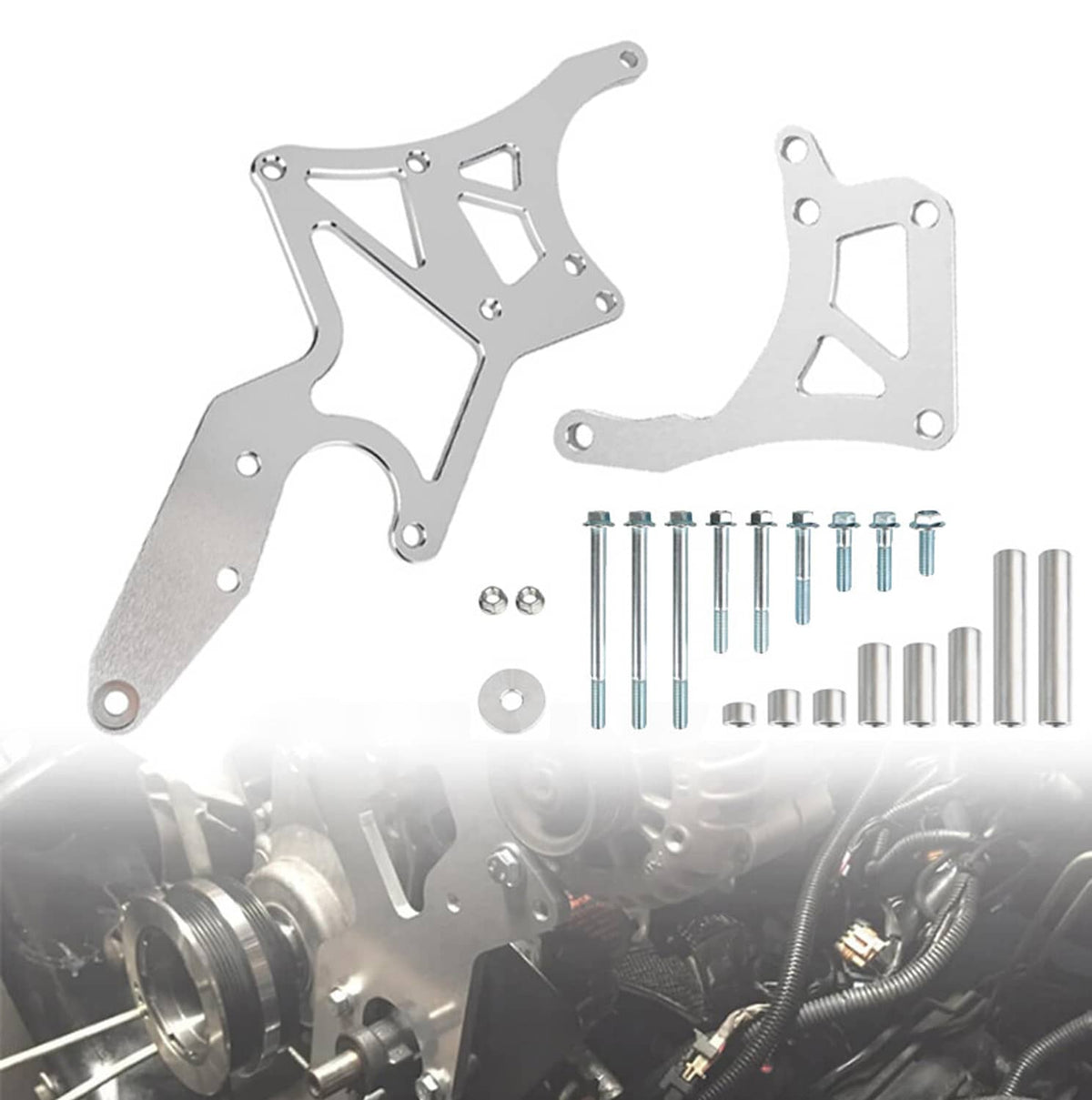 Solidspare LS Engine Serpentine Alternator Bracket Power Steering Pump For LS1 LS2 LS3 LS6