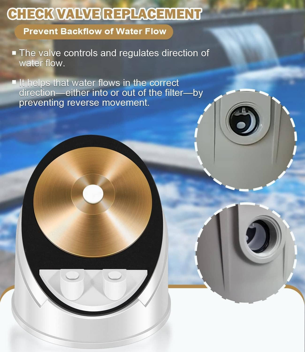 Solid Spare ECX4077B1 Check Valve Replacement for for Hayward Perflex//RegenX D.E. Filter