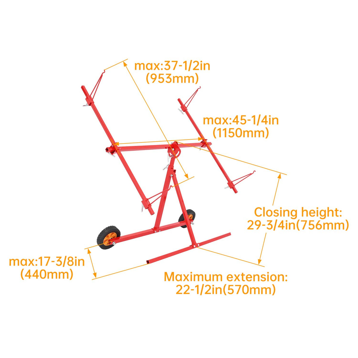 Solid Spare 45" Universal Versatile Auto Body Paint Stand for Hoods Doors Fenders and Bumper