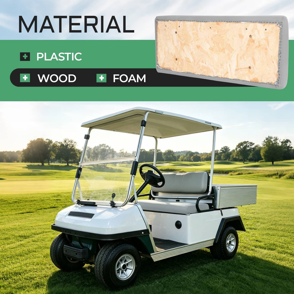 Solidspare Front Seat Bottom Cushion Golf Cart For Club Car Carryall Carryall2 Turf 1996-up